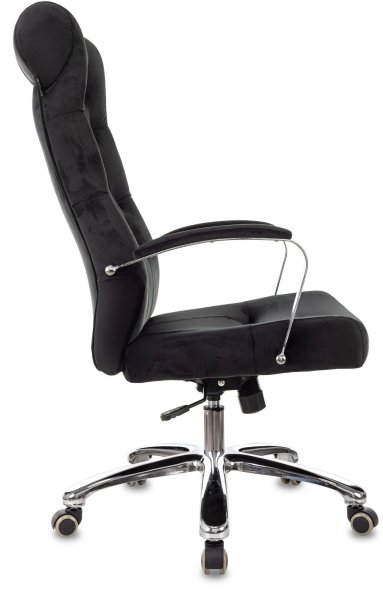 Кресло руководителя T-9928SL Fabric черный Italia Black крестов. металл хром (Черный)