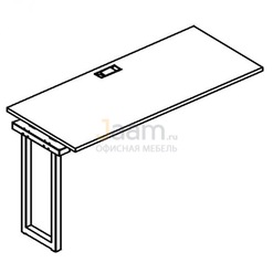 Мебель для персонала Секция стола рабочей станции на металлокаркасе QUATTRO Б4 004-1 БП