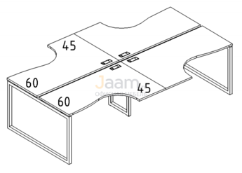 Мебель для персонала Рабочая станция со столами эргономичными "Классика" на металлокаркасе QUATTRO Б4 181-2 БП
