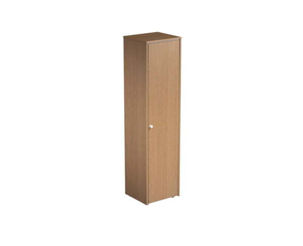 Шкаф для документов узкий закрытый Profiquadro КВ 341 БВ 500x460x1990 (Белый премиум / Вишня скандинавская)