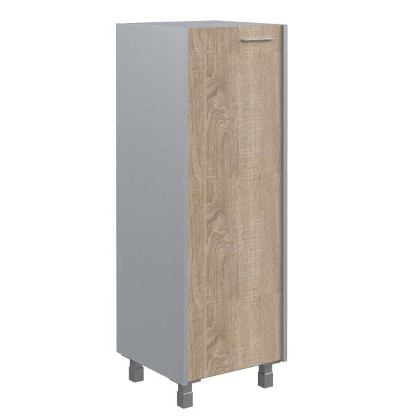 Шкаф колонка со стеклянной дверью Offix-new OMC 45.2 456x450x1329 (Дуб Сонома светлый/металлик)