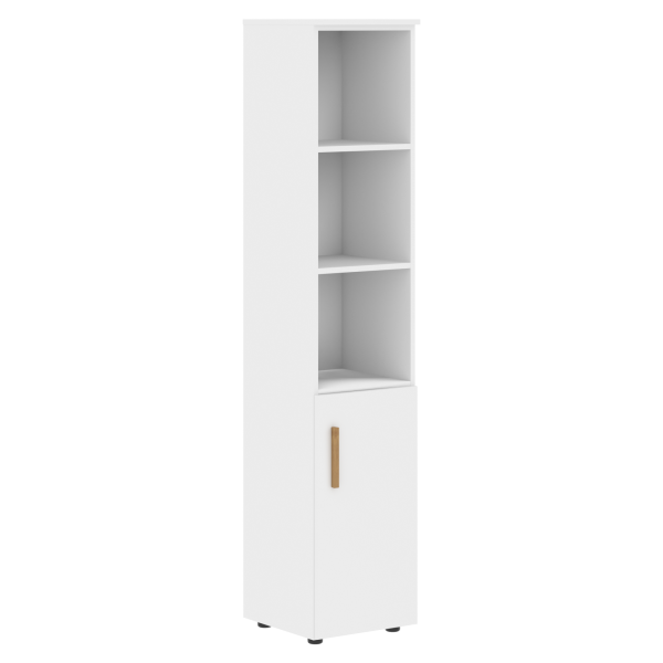 Шкаф колонка с глухой малой дверью левый Forta FHC 40.5 (L) 399x404x1965 (Белый премиум)